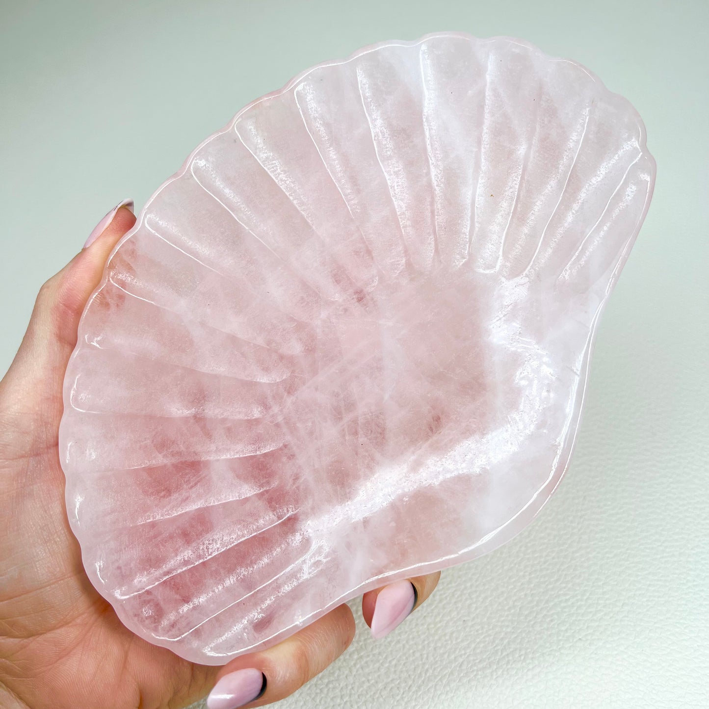 Rose Quartz Shell Trinket Dish